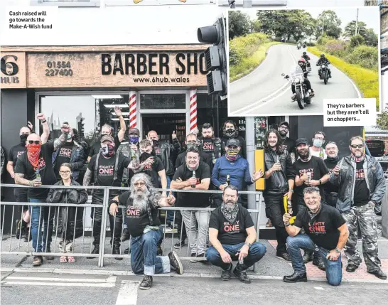  ??  ?? Cash raised will go towards the Make-A-Wish fund
They’re barbers but they aren’t all on choppers…