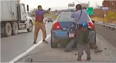  ?? CONTRIBUTE­D IMAGE ?? This photo of a 2017 Route 33 shootout came from police video released after it was used in this year's trial.