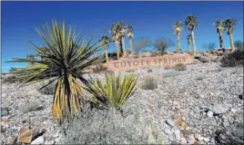  ?? DAVID BECKER/ LAS VEGAS REVIEW-JOURNAL FILE ?? Coyote Springs’ developmen­t entrance is seen near U.S. Highway 93 in February. The community’s developer is battling BrightSour­ce Energy in court over a long-term lease.