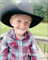  ?? SUBMITTED PHOTO ?? Gauge Perkins is a candidate for 2019 Lincoln Riding Club Little Mister. The contest will be held at 7 p.m. on Wednesday, Aug. 7, prior to the Lincoln Rodeo street dance at the Lincoln Square.