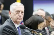  ?? LEE JIN-MAN, POOL - THE ASSOCIATED PRESS ?? U.S. Defense Secretary Jim Mattis attends the 49th Security Consultati­ve Meeting ( SCM) with South Korean Defense Minister Song Young-moo at Defense Ministry in Seoul, South Korea, Saturday.