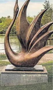  ?? PHOTOS ?? Bird of Happiness, cast in bronze by celebrated sculptor Simon Gudgeon.