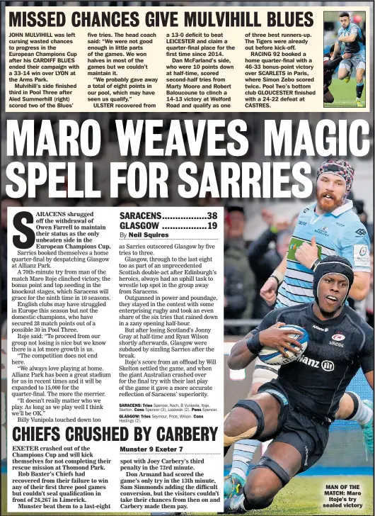  ??  ?? MAN OF THE MATCH: Maro Itoje’s try sealed victory