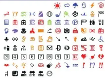  ?? Shigetaka Kurita / The Museum of Modern Art ?? The Museum of Modern Art in New York has been gifted the original set of 176 emojis.