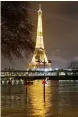  ??  ?? SWOLLEN PARIS: Roads and schools are closed and hospitals evacuated