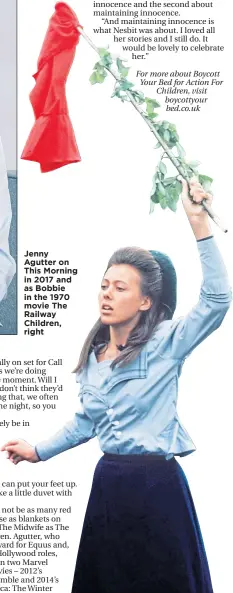  ??  ?? Jenny Agutter on This Morning in 2017 and as Bobbie in the 1970 movie The Railway Children, right