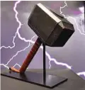  ?? ?? The Stunt Mjolnir Hammer used by Australian actor Chris Helmsworth in the 2011 film “Thor” is displayed at Propstore.