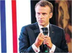  ?? CHRISTOPE PETIT TESSON / AFP / GETTY IMAGES ?? French president Emmanuel Macron called the United States tariffs illegal and a “mistake.”