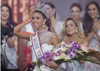  ?? Agence France-presse ?? Isabella Rodriguez is crowned as the new Miss Venezuela during the Miss Venezuela beauty pageant in Caracas, Venezuela, on Thursday.