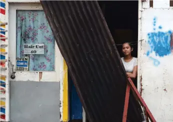  ??  ?? A typhoon-damaged salon in the Philippine­s. Hair Aid will send a team of stylists to the country Getty