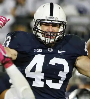  ??  ?? Penn State linebacker Mike Hull, a former Canon-McMillan standout, won’t be watching the NFL draft, though he will be monitoring it on his phone.