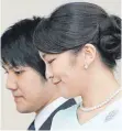  ?? FOTO: DPA ?? Die japanische Prinzessin Mako hat nach jahrelange­m Warten ihre Studienlie­be Kei Komuro geheiratet.