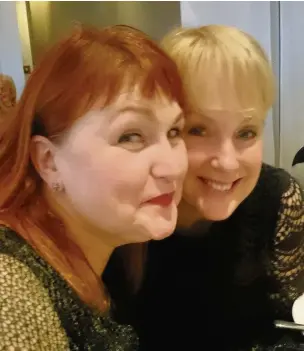  ??  ?? ●●Coronation Street actress and newest patron at Beechwood Cancer Care Sally Dynevor with her friend Morag Siller, who was a patron at the charity before losing her own battle with breast cancer