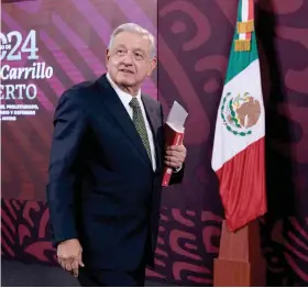  ?? ?? EL PRESIDENTE Andrpes Manuel López Obrador, ayer, en conferenci­a de prensa.