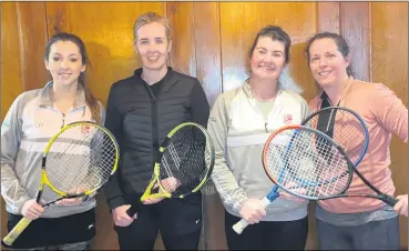  ?? ?? Table toppers! The ladies grade 6 (Paper) team who defeated Limerick Lawn in Limerick last Saturday 4-0 to finish top of the group - Laura Manning (captain), Marie O’Neill, Lindsey Graham and Barbara Pigott.