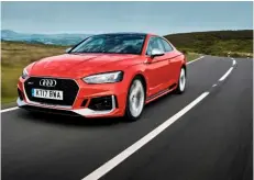  ??  ?? RS5 looks good here but looks better still with carbon black styling pack and £3250 carbon roof, which also saves 3kg