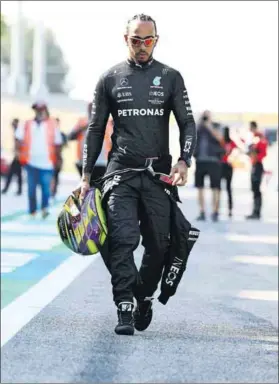  ?? Photo: Mark Thompson/getty Images ?? New heights?: Lewis Hamilton of Mercedes at the Bahrain Internatio­nal Circuit last February.