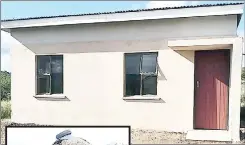  ?? (Pics: Courtesy) ?? The two-bedroom house which was constructe­d for Gogo Beauty Mdadane Masuku (90) from Msuzaneni in Lavumisa.