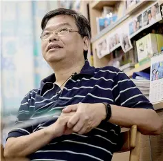  ??  ?? Roger Wong, father of jailed pro-democracy activist Wong, speaks during an interview with AFP at their family home in Hong Kong. — AFP photo