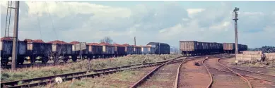  ?? ?? Lamport exchange sidings on April 6, 1966. BRYAN JEYES