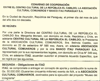  ??  ?? En lugar de ingresar a las arcas públicas el dinero que se recibía por auspicios, el Cabildo transfería inmediatam­ente a la Asociación Cultural Comuneros.