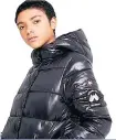  ??  ?? THE COAT GIRL: High shine Toya puffer jacket, superdry.com, was £89.99, now £53.99 SAVE: £36