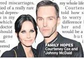  ??  ?? FAMILY HOPES Courteney Cox and Johnny Mcdaid