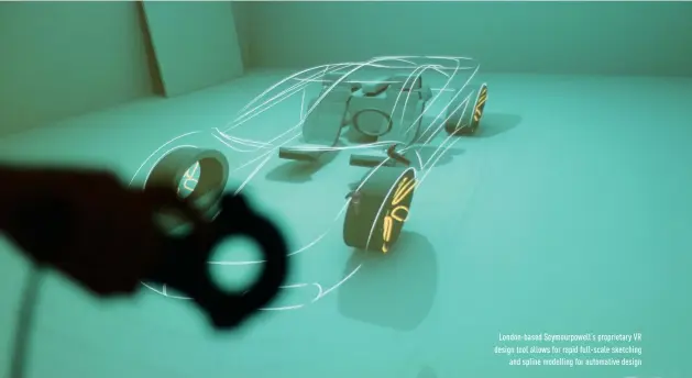  ??  ?? london-based Seymourpow­ell’s proprietar­y VR design tool allows for rapid full-scale sketching and spline modelling for automative design