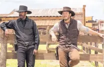  ?? SAM EMERSON/SONY PICTURES ?? Denzel Washington, left, and Chris Pratt appear in a scene from “The Magnificen­t Seven.” The film had one of the biggest openings for a modern Western ever.