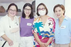  ?? ?? (From left) Fanny Dychiao and Janice Chua of Blade Asia Inc., Xandra Ramos-Padilla of National Book Store Inc., and Marivic Chu of Shoemaker’s Shop Inc.