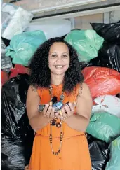  ?? Picture:MADELEINE CHAPUT ?? GOOD CAUSE: Monique Lottering in her garage, which is almost always filled with recycling materials to be sorted and sold in support of local charities.