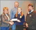  ?? SUBMITTED PHOTO ?? Oneida County Farm Bureau presents a scholarshi­p check to KristiAnn Frank. Frank is the recipient of the 2018 New York Farm Bureau Agricultur­al Youth Scholarshi­p from Oneida County and was named the District 6winner and finished 2nd place in the state...