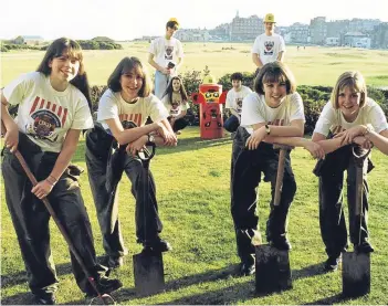 ??  ?? Balmullo Youth Club girls BP Grizzly Challenge team, front, with the Lomond Centre team, back. Front, from left, Michelle Parker, Dawn Blackwood, Julie Morrison and Cara Noble. The picture was taken in February 1994.