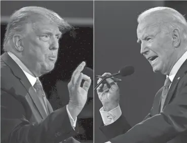  ?? BRENDAN SMIALOWSKI/TNS ?? A poll by No Labels has found that a majority of voters said they would consider a moderate independen­t in the event of a Trump-Biden rematch.