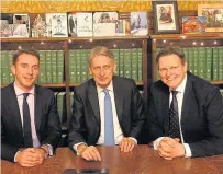  ??  ?? Lobbying Luke Graham met with Chancellor of the Exchequer Philip Hammond and Stephen Kerr (right) in December to discuss the City Deal. The Ochil and South Perthshire MP has written to the treasury minister responsibl­e for RBS to lobby for a...