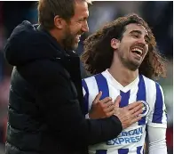  ?? ?? MARC OF A WINNER Cucurella with boss Graham Potter