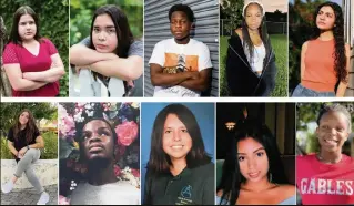  ??  ?? From left, top row: Sofia Pabon, Isabella Pabon, Guymael Cesaire, Mickella Jean-Baptiste, Maria Garcia. Bottom row: Sofia Bronstein, Elijah Mocombe, Ariane Guenther, Arthy Suresh, Christy Concepcion.