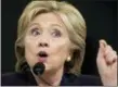  ?? CAROLYN KASTER — THE ASSOCIATED PRESS FILE ?? Then-Democratic presidenti­al candidate, former Secretary of State Hillary Clinton testifies on Capitol Hill in Washington, before the House Benghazi Committee.