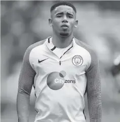  ?? - AFP photo ?? Manchester City’s Brazilian striker Gabriel Jesus warms up ahead of the English Premier League football match between Manchester City and Crystal Palace at the Etihad Stadium in Manchester, north west England.