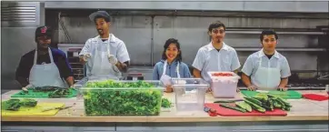  ?? THE TOWN KITCHEN ?? Oakland-based The Town Kitchen employees get ready to prepare food in the startup’s kitchen.