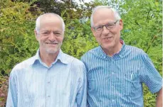  ?? FOTO: RSE ?? Peter Karg und Leo Seitz sind sich zum Ende dieses Schuljahre­s in den Ruhestand gegangen.