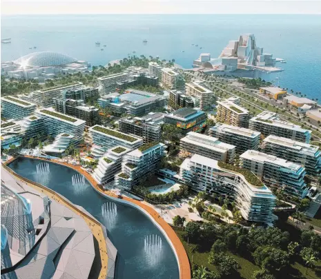  ?? ?? Aldar’s plan for Saadiyat Grove, an integrated mixed-use developmen­t in Abu Dhabi’s Cultural District