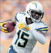  ?? Joe Mahoney Associated Press ?? DONTRELLE INMAN of the Chargers had his best season last year with 58 receptions for 810 yards.