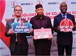  ??  ?? From Left: Nicolas Terraz; Pascal Dozie, founding CEO, Diamond Bank Plc and inaugural co-chair of NiBUCAA; and Herbert Wigwe