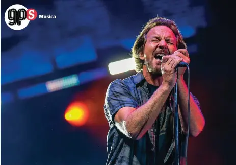  ??  ?? O concerto que Vedder dará na quinta, 20, a partir das 20h30, faz parte da digressão europeia que termina a 6 de Julho em Londres