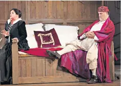  ??  ?? The pursuit of affluence: Bryn Terfel as Falstaff and Sara Fulgoni as Mistress Quickly