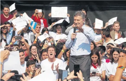  ?? Fernando font ?? El Presidente encabezó un acto en Horco Molle con los candidatos de Cambiemos