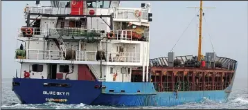  ??  ?? Distress calls: The Moldovan Blue Sky M vessel was reportedly carrying 600 migrants