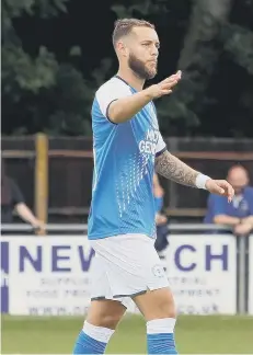  ??  ?? New Posh signing Jorge Grant at Bedford Town,