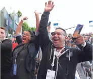  ?? JUSTIN SULLIVAN/GETTY IMAGES ?? Attendees were excited for the start of the Google I/O 2018 Conference.